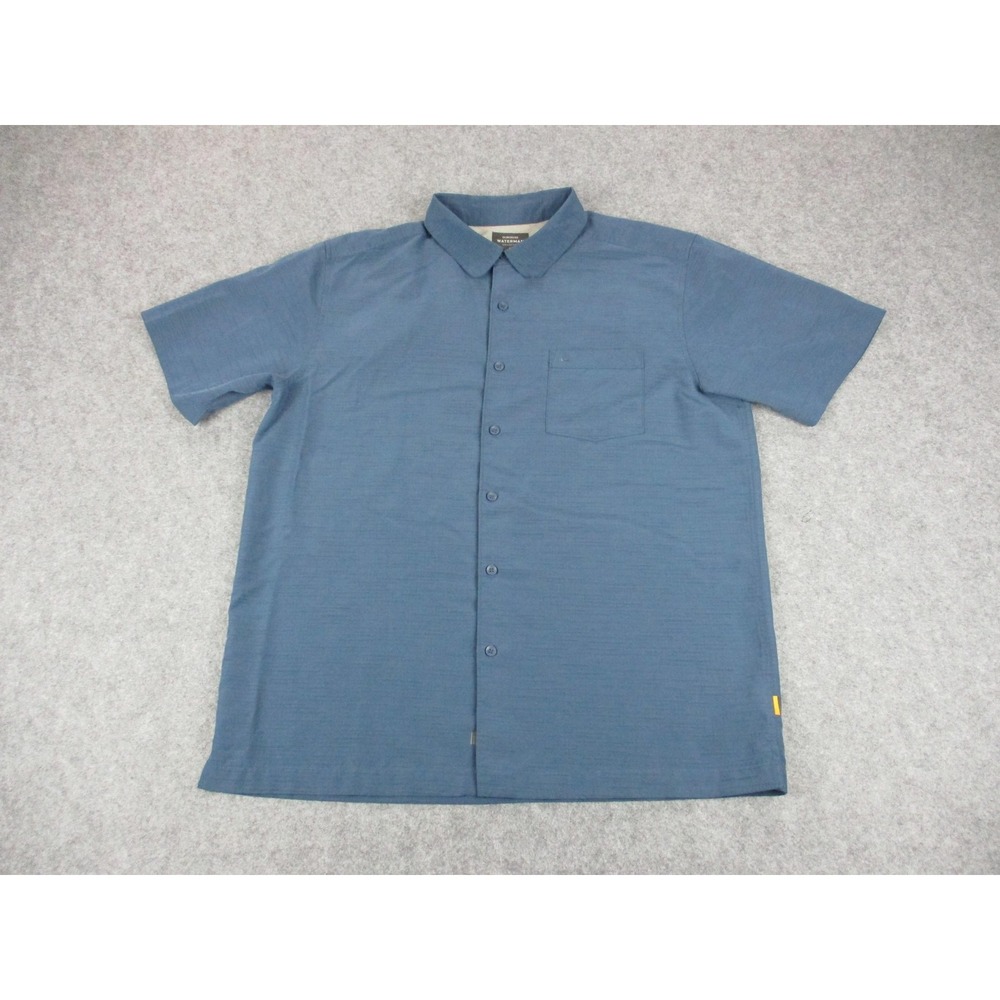 Quiksilver Shirt Mens Large Blue Waterman Button Up Modal Blend Comfort Fit